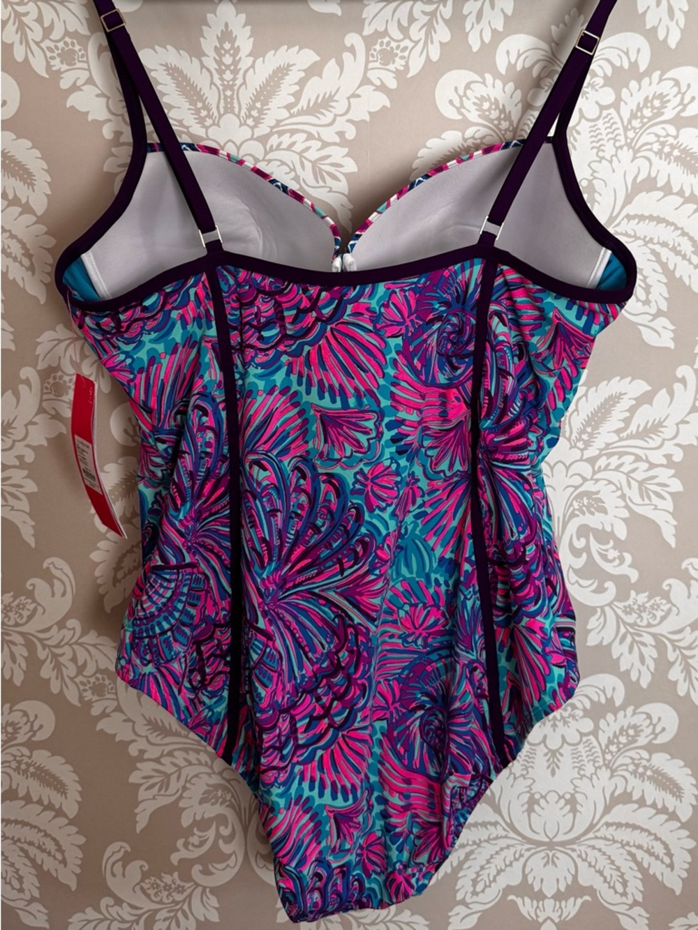 Lilly Pulitzer Turquoise Oasis Pink & Blue One-Piece - Picture 4 of 5